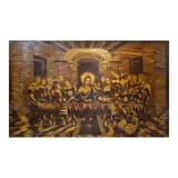Danilo Faustino, Last Supper, pyrography