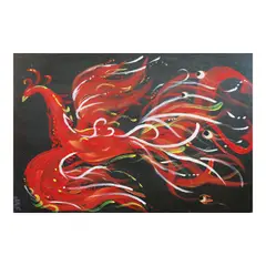 Descend to New Life by Jericho Sampang, acrylic on canvas, sold Jul 2025