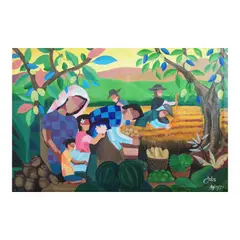 Pdl Jaypee Arcenas, MASAGANA’T SIMPLENG PAMUMUHAY, acrylic on canvas