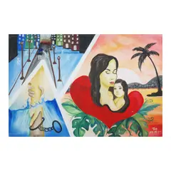 Milfa Millan Top, Mother’s Love, acrylic on canvas