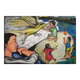 Ruben A. San Juan, Pagbabalik Tanaw, acrylic on canvas