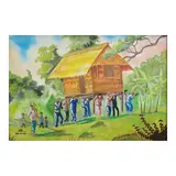 Jesse H. Castor, Bayanihan, acrylic on canvas