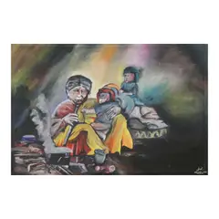 John Mark M. Cureg, Ang Tahimik Na Pakikibaka Ng Isang Ina: 
Pag-Ibig Higit Sa Kayamanan, acrylic on canvas