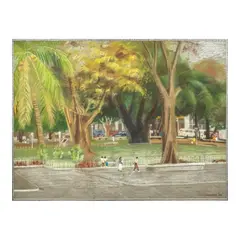 Luneta Park by Lino Severino, pastel on paper, sold May 2025