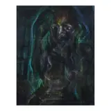 Onib Olmedo, Untitled (Woman on the Verge), oil pastel on felt paper