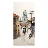 Cityscape by Cesar Buenaventura, oil on canvas, sold May 2025