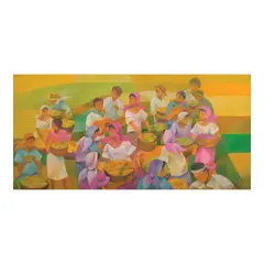 Oscar T. Salita, Vendors, oil on canvas