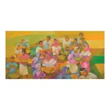 Oscar T. Salita, Vendors, oil on canvas