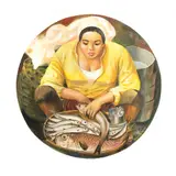 Hugo Yonzon jr., Fish Vendor, oil on canvas