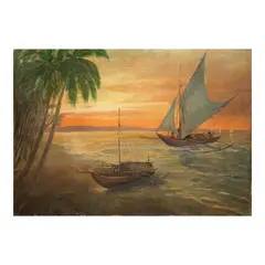 Crispin Lopez, Seascape, oil on canvas
