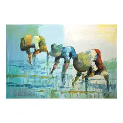 Planting Rice by Buenaventura, oil on canvas, sold May 2025
