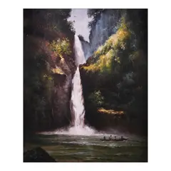 Oscar Navarro, Falls, oil on canvas