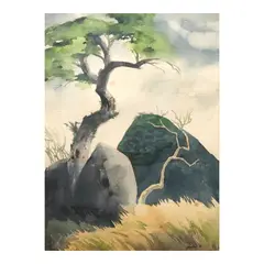 Untitled by Cesar Legaspi, watercolor on paper, sold May 2025