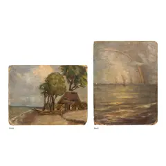 P. Caparas, Untitled, oil on masonite board (front and back)