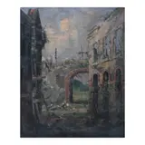 Gabriel Custodio, Intramuros Ruins, oil on canvas