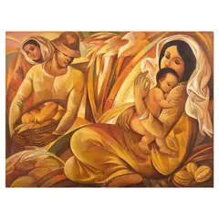 Family II by Roger San Miguel, oil on canvas, sold May 2025