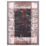 Pep Manalang, Red Line on Black, acrylic on wood