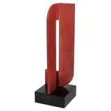 Arturo Luz, Homage to Chillida, steel plate in red powder coat finish