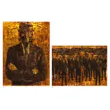 Anton Del Castillo, a.) The Mastermind (Study) 
b.) Storm, mixed media