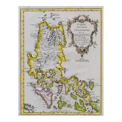 Jacques Nicolas Bellin, Carte Des Isles Philippines, hand-colored copper engraving
