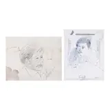 a.) Portraitb.) Portrait by Cesar Legaspi<br> Nunelucio Alvarado, b.) signed and dated 1981 (lower right)<br /> pen and ink on paper<br /> 11" x 8 1/2" (28 cm x 22 cm), sold Jan 2025
