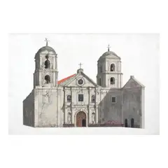 Rodolfo Ragodon, Church of San Agustin, watercolor on paper