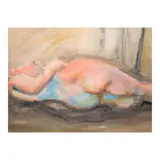 Solomon Saprid, Nude, watercolor on paper