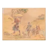 Fernando Amorsolo, Igorots of Mountain Province, pencil on paper