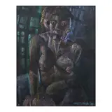 Onib Olmedo, Female Profile, pastel on paper
