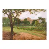 Dominador Castañeda, UPD Campus (View from College of Education), oil on wood<br />