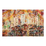 Slummers & Skyscrapers by Unidentified artist, acrylic on canvas, sold Jan 2025