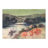 Oscar Navarro, River Scene, oil on canvas