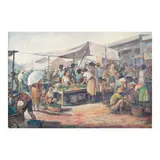 Market Scene by Unidentified artist, oil on canvas, sold Jan 2025