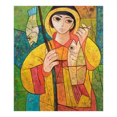 Xavier Martínez, Woman with Fish, oil on canvas