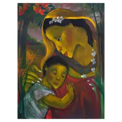 Lydia Velasco, Mother and Child, acrylic on canvas