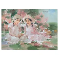 Jun Martinez, Story Time, watercolor on paper