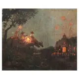 Emilio Santiago, Lights for Christmas, oil on masonite board