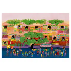 Manuel Baldemor, Pahiyas Festival, acrylic on canvas