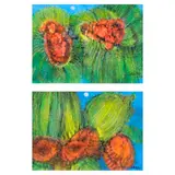 a.) In Growing Fortuneb.) With Rooted Ardor by Juvenal Sansó Garrit, b.) signed (lower right)<br /> c. 1990's<br /> acrylic on paper<br /> 4" x 5 1/2" (10 cm x 14 cm), sold Jan 2025