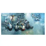 Market Scene by Cesar Buenaventura, oil on canvas, sold Jan 2025