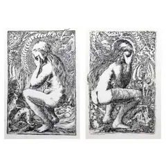 Gromyko Semper, a.) Untitledb.) Untitled, b.) signed and dated 2016 (lower left)<br /> pen and ink on paper<br /> 17" x 11 1/2" (43 cm x 29 cm)