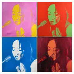 Kiko Escora, Female Profile (Quadriptych), acrylic on canvas