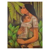 Paco Gorospe, Mother and Child, oil on canvas