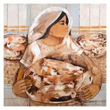Paco Gorospe, Fish Vendor, oil on canvas