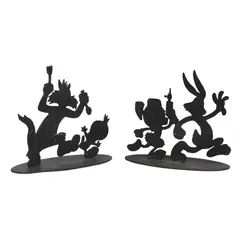 Tex Welch, a.) Sylvester and Tweety b.) Bugs Bunny, b.) black wrought iron<br /> 538/1200<br /> 9 1/4" x 11" x 5" (23 cm x 28 cm x 13 cm)