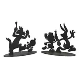 Tex Welch, a.) Sylvester and Tweety b.) Bugs Bunny, b.) black wrought iron<br /> 538/1200<br /> 9 1/4" x 11" x 5" (23 cm x 28 cm x 13 cm)