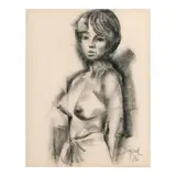Solomon Saprid, Nude, charcoal on paper