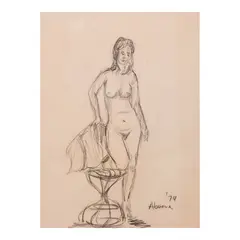 Napoleon Abueva, Nude, graphite on paper