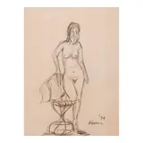 Napoleon Abueva, Nude, graphite on paper