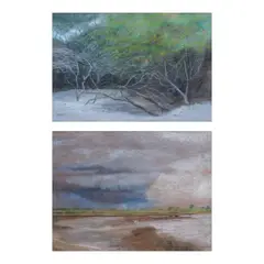 Lino Severino, a.) Limbones 707 b.) Landscape, b.) signed and dated 1989 (lower right)<br /> pastel on paper<br /> 18 1/4" x 24 1/4 (47 cm x 62 cm)